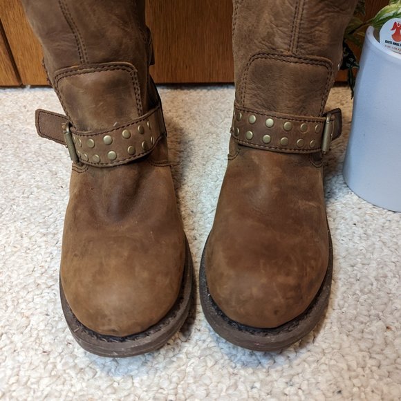 Caterpillar Woman's Florencia Brown Leather Mid Calf Waterproof Boots - Picture 8 of 12